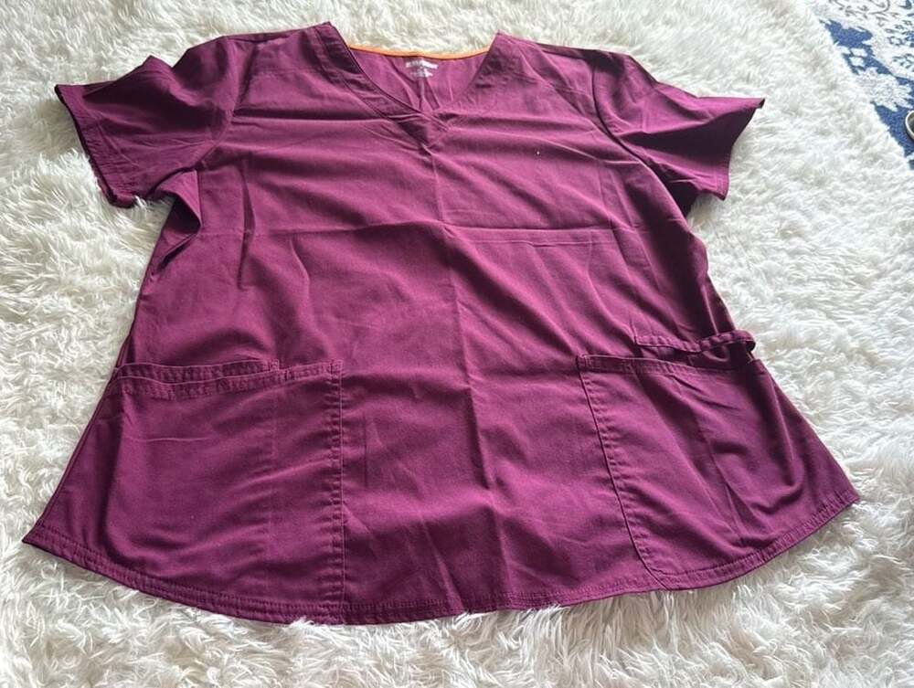Scrubstar Premium Women's XL Wine Burgundy V-Neck Scrub Top